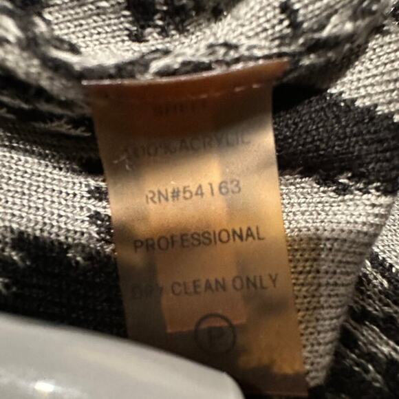 Calvin Klein Size XL Short Sleeve Leopard Print Stretch Mini Sweater Dress Black - Picture 7 of 8